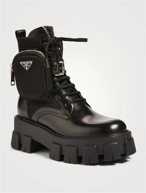 prada combat boot outfit|women prada boots with pouch.